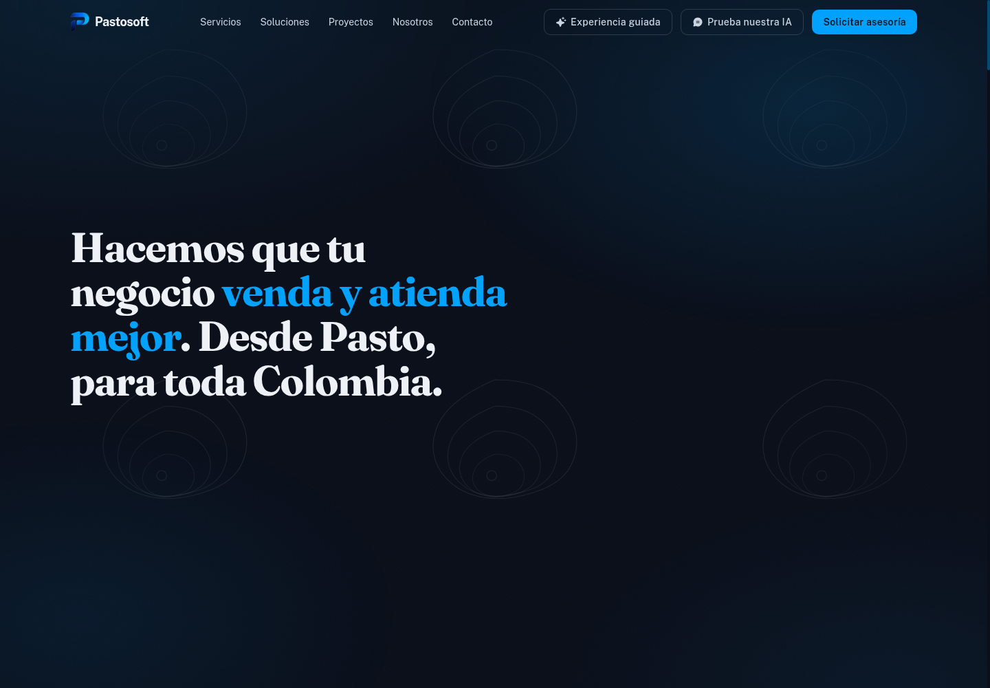 Pastosoft landing page screenshot